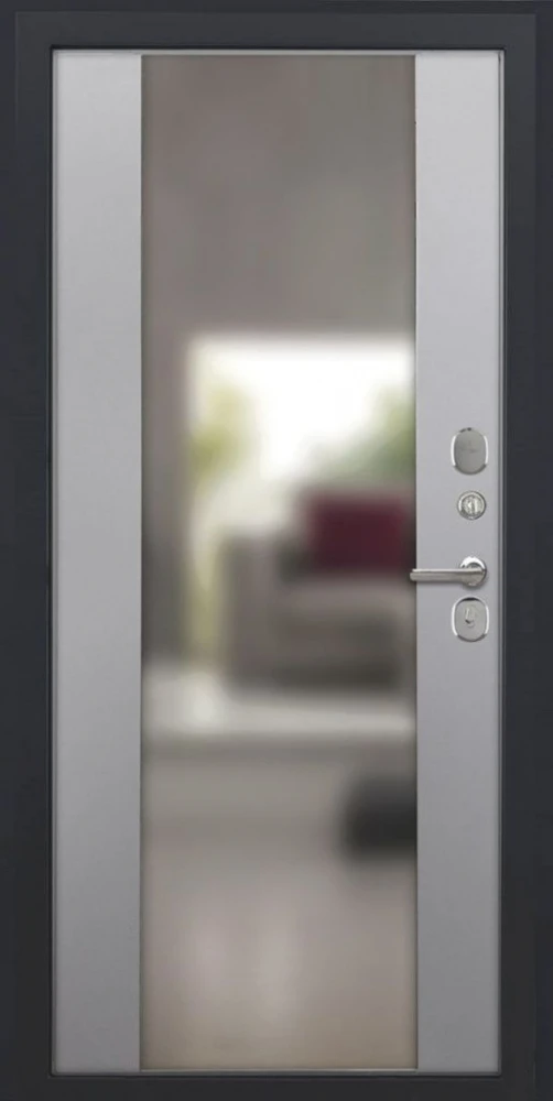Входная дверь ДвериПРО Модель L-46 Алиса (16мм, ПВХ софт грей, зеркало) DPRO220482 внутренняя сторона